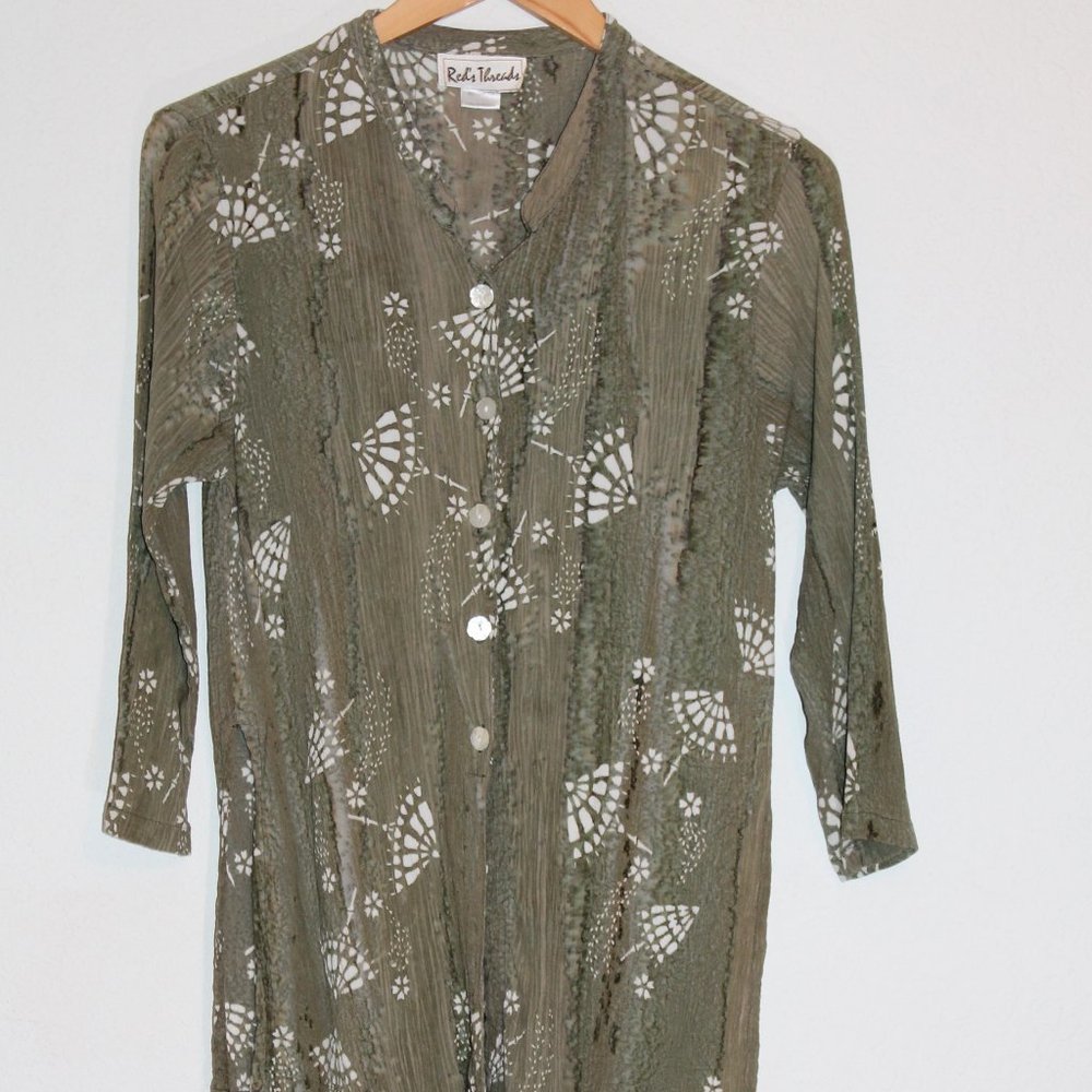 Red's Threads Green Tunic with side split